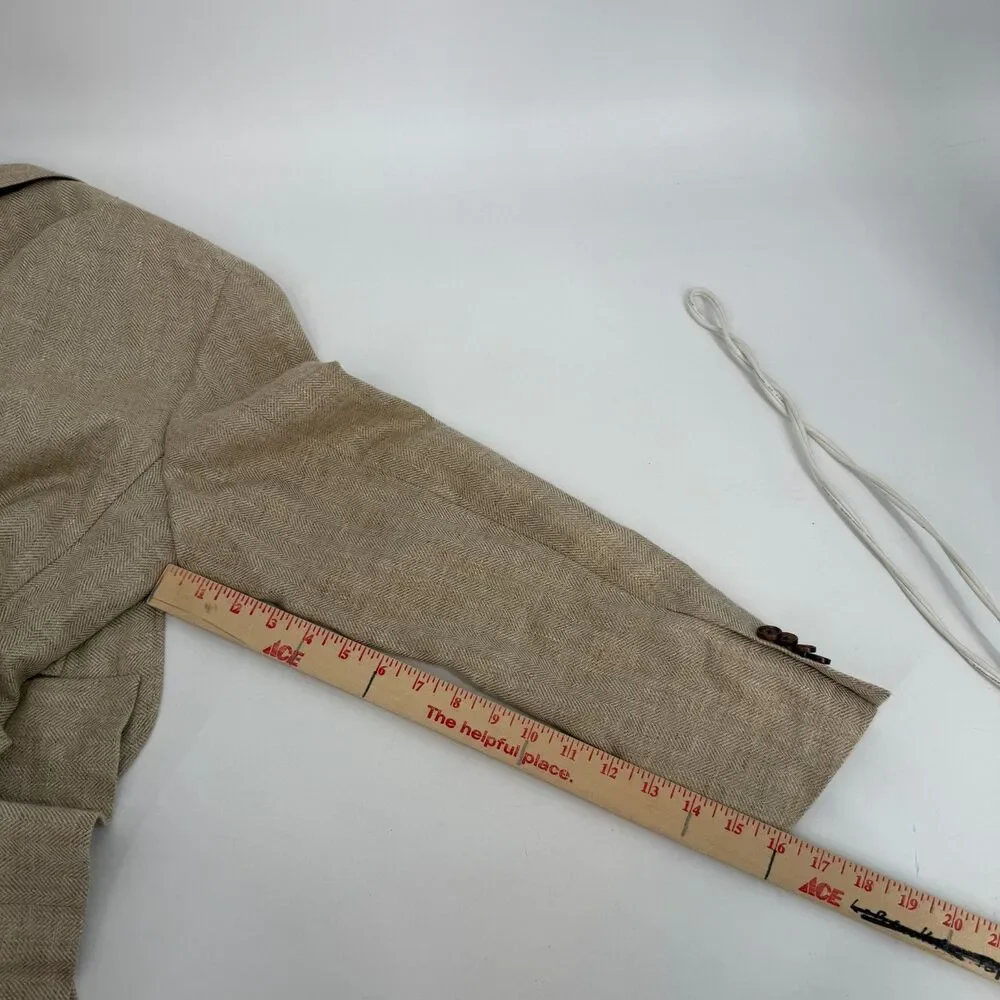 Spier & MacKay Wool Linen Blend Wheat Sportcoat 3 Button Patch Pocket Size 36